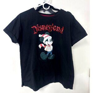 Disneyland Mickey Mouse Sequin T-Shirt XL Black